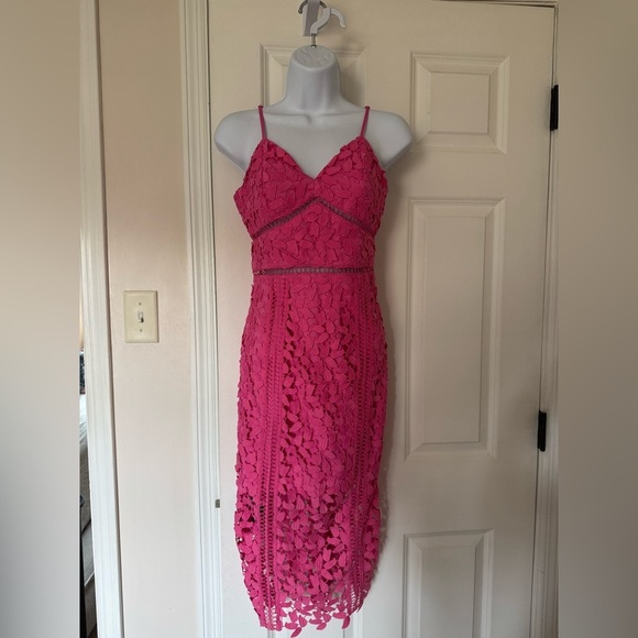 Bardot Pink Cut Out Midi Dress, Women’s 6/s - Picture 1 of 8